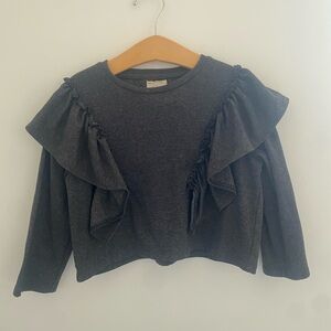 Vignette Longsleeve a ruffle gray tee size 4T $28